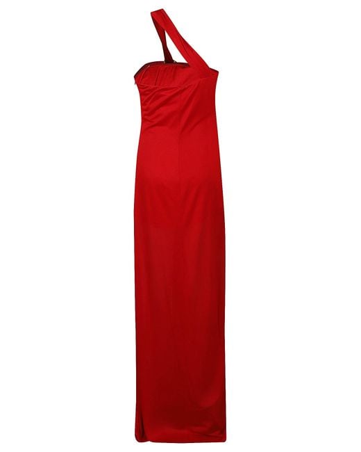 Blumarine Red Off-Shoulder Long Dress