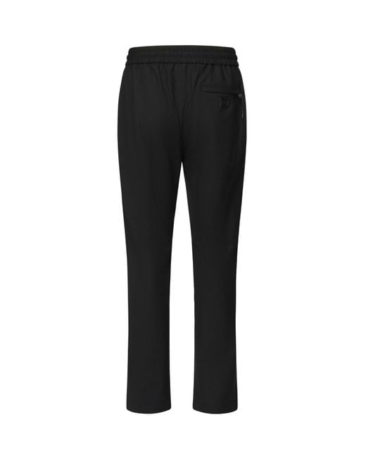 Dolce & Gabbana Black Structured Wool Canvas Trousers for men