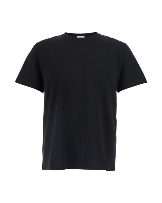 Saint Laurent Black T-Shirt Round Neck Cotton T-Shirts for men