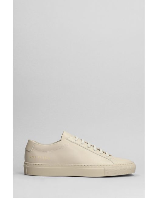 Common Projects Gray Original Achilles Sneakers In Taupe Leather