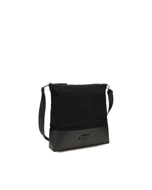 Maison Margiela Black Calf Leather Bos Taurus Shoulder Bag for men