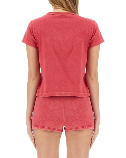 T By Alexander Wang Red T-Shirt With Logo