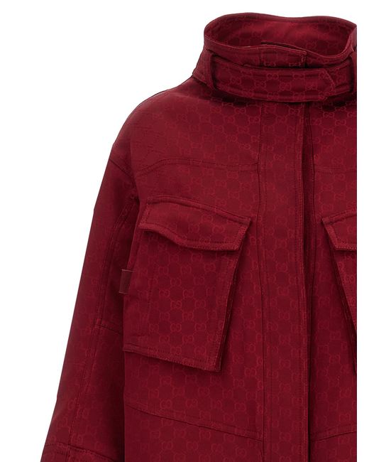 Gucci Red Gg Coat