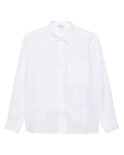 James Perse White Long-sleeve Linen Shirt
