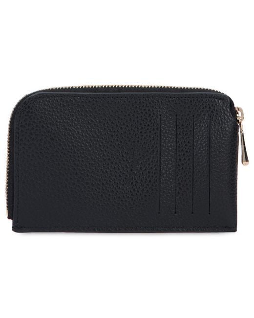 Longchamp Black Leather Zip Wallet & Purses