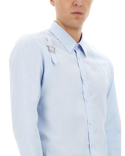 Alexander McQueen Blue Cotton Shirts for men
