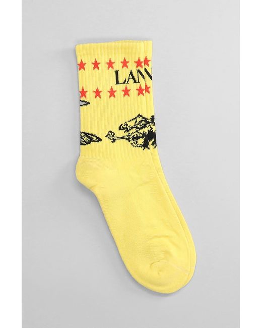 Lanvin Yellow Socks for men
