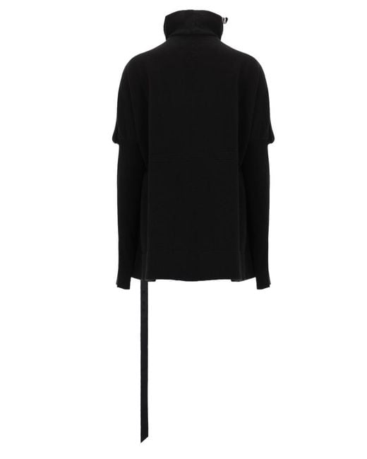 Rick Owens Black Sweatshirt Cotton Sweatshirts