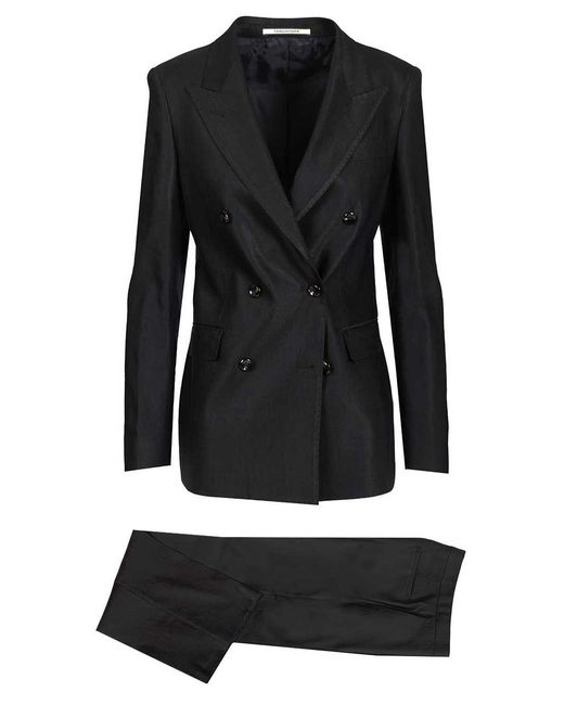 Tagliatore Black Tailleur Parigi Foderata Lino Viscosa Elastan Stretch Jacket