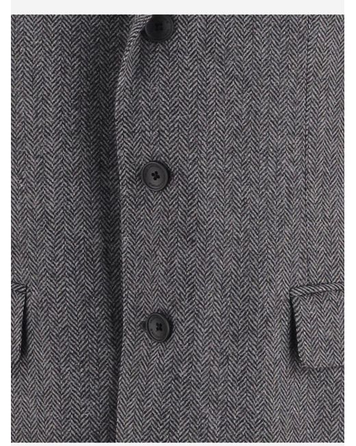 Tagliatore Gray Jacket Wool And Cashmere for men