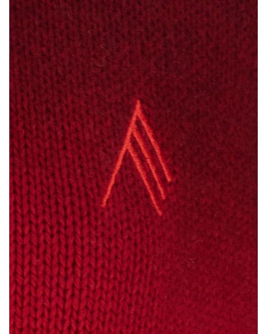 The Attico Red Cardigan Manray Wool And Cashmere Wool/Cashmere Tops