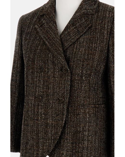 Fendi Black Short Double Breasted Wool Jacket