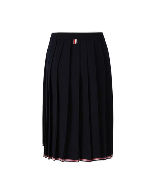 Thom Browne Black Midi Pleated Skirt