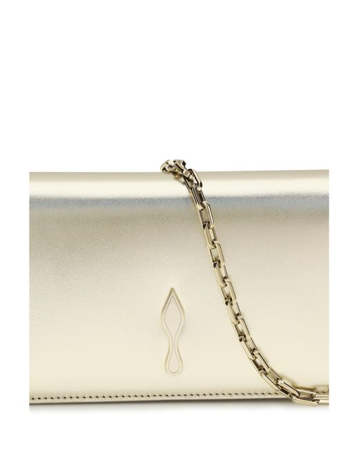 Christian Louboutin White Bettina Clutch Laminated Leather Lamb Ovis Aries Clutches