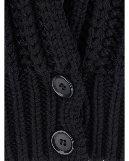 Dolce & Gabbana Black Cardigan With Wide Neckline On The Front