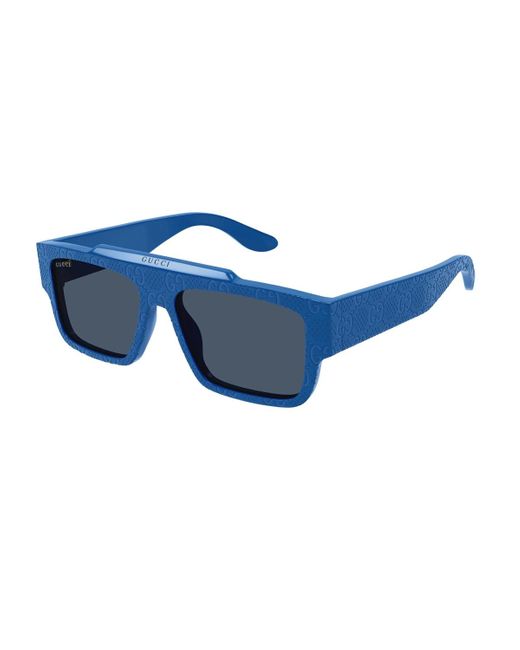 Gucci Blue GG1460S Linea Lettering Sunglasses for men