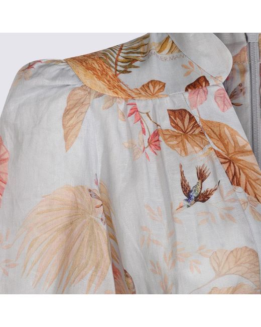 Zimmermann Multicolor Light Linen Dress