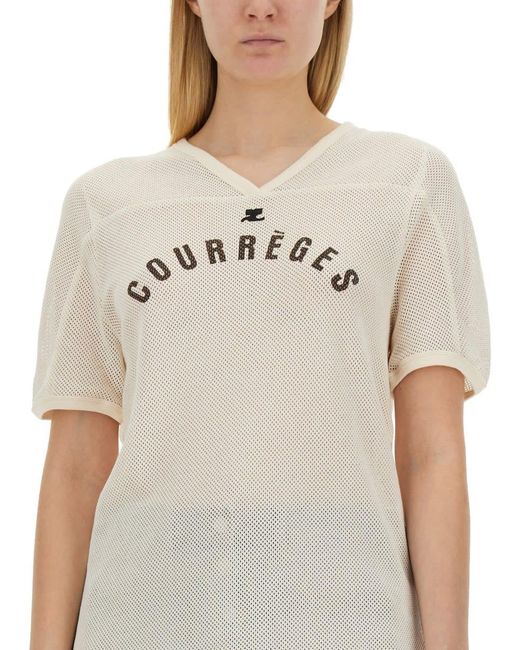 Courreges White T-shirt With Logo