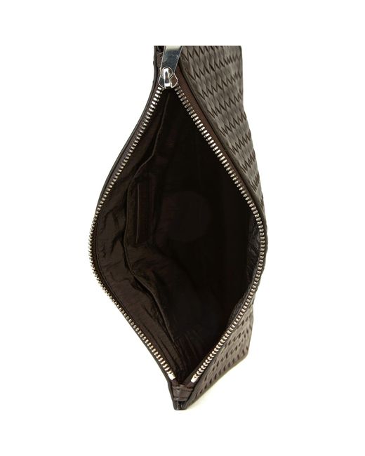Bottega Veneta Gray Intrecciato Piccolo Standing Pouch for men