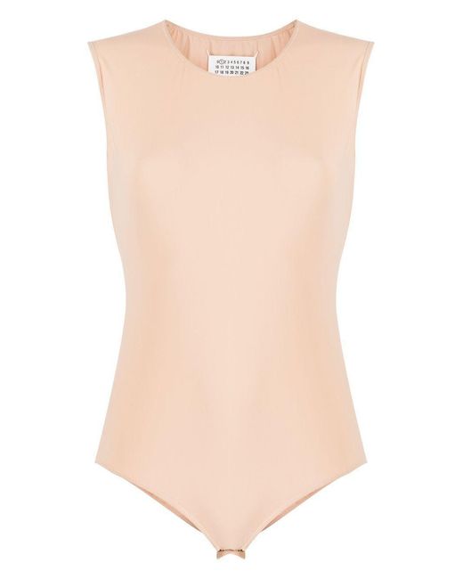 Maison Margiela Brown Seamless Bodysuit With High Neckline