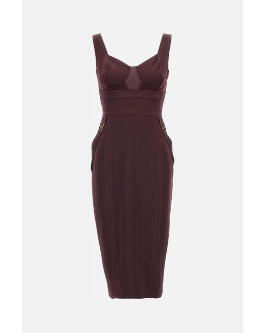 Elisabetta Franchi Purple Midi Dress