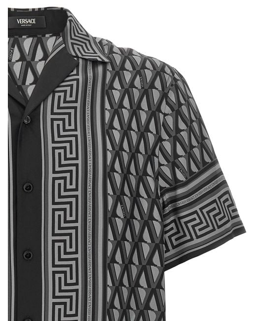 Versace Black V Greca Shirt for men