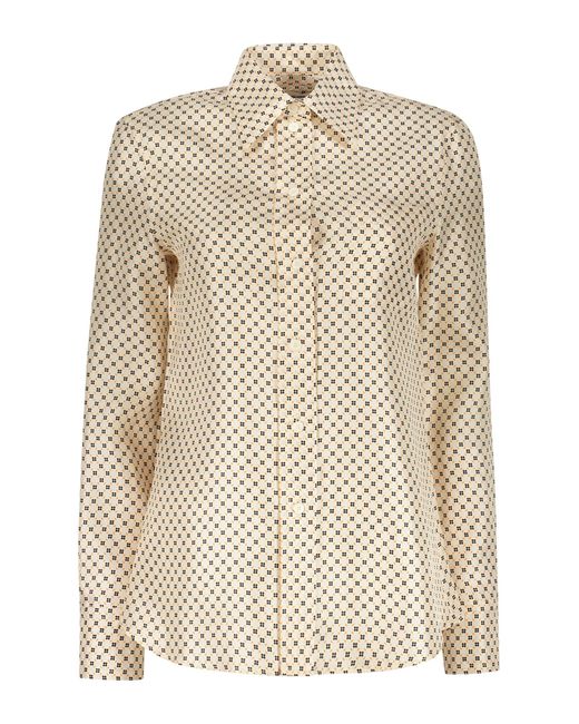 Lanvin Natural Printed Silk Shirt