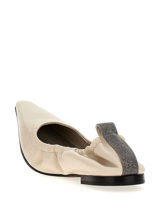 Brunello Cucinelli Multicolor Monile Flat Shoes Beige