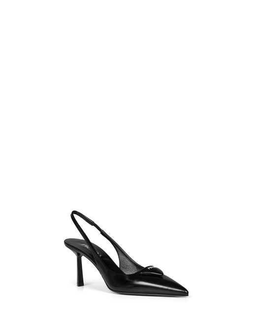 Prada Black Slingback Pumps Brushed Leather