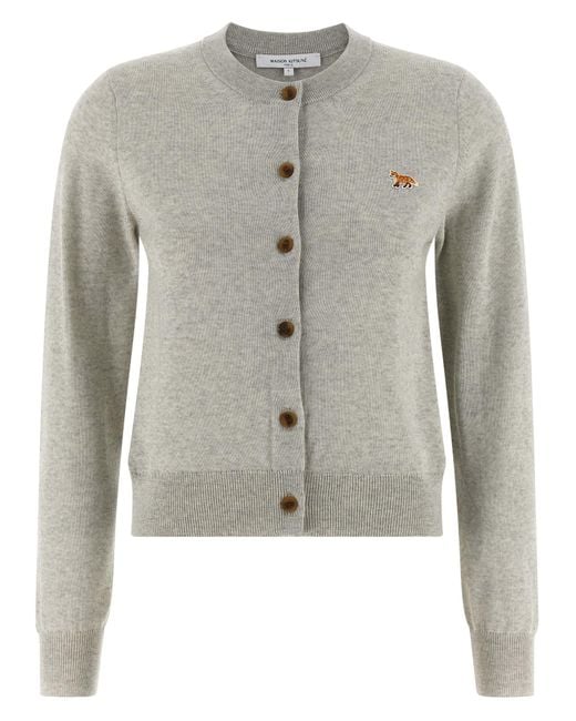 Maison Kitsuné Gray 'Baby Fox' Cardigan