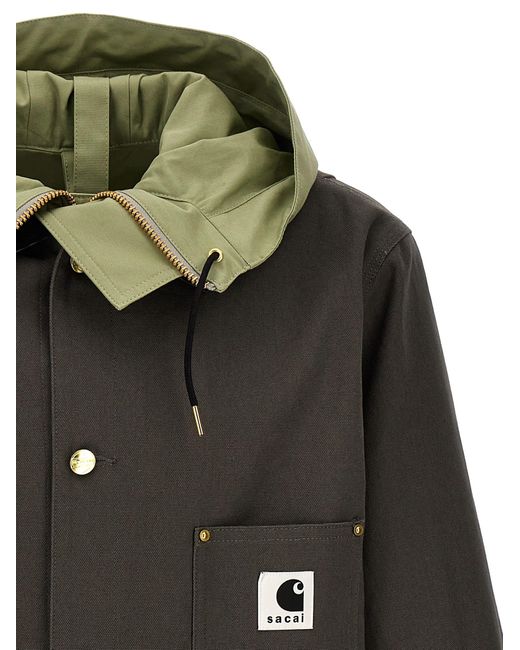 Sacai Black X Carhartt Wip Reversible Jacket for men