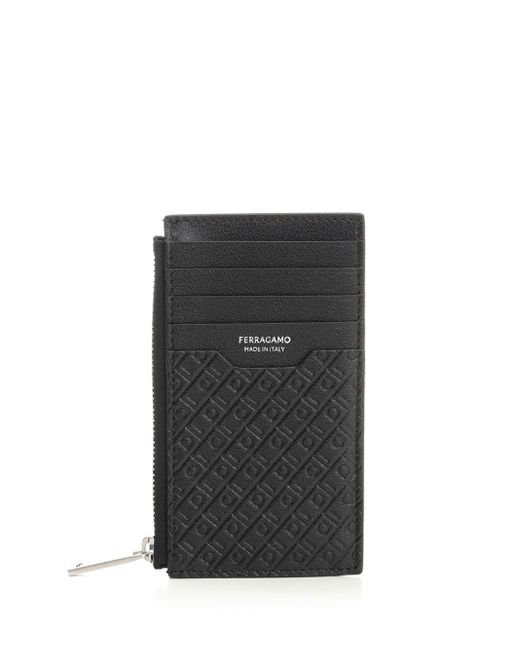 Ferragamo Black Credit Card Holder Wallets for men