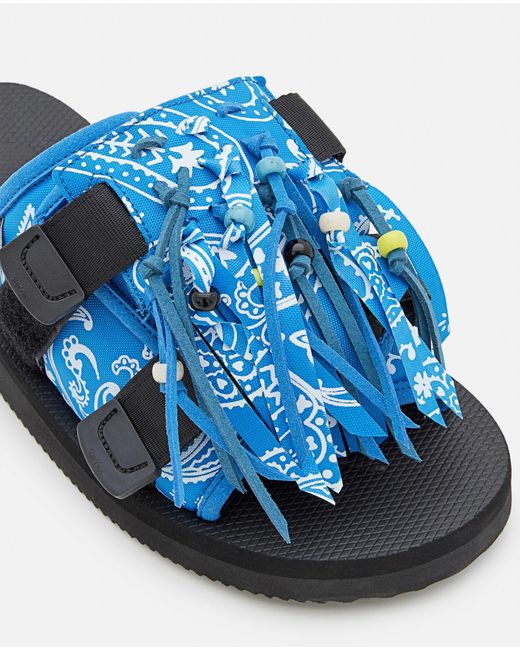 Alanui Blue Suicoke X Moto Fringed Slippers