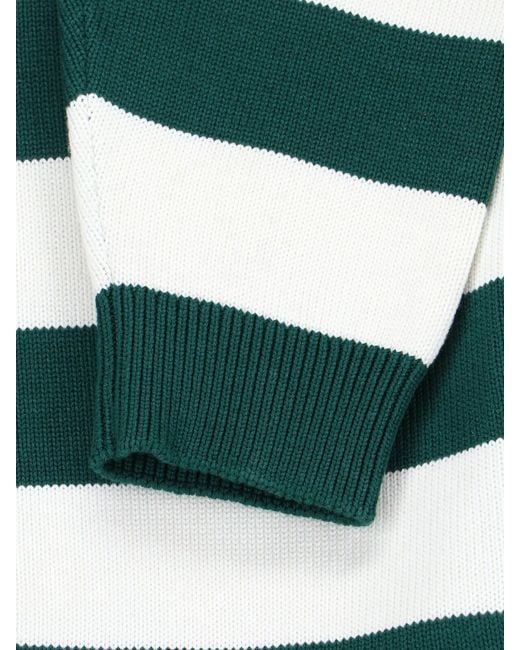 Gucci Green Striped Polo Shirt for men