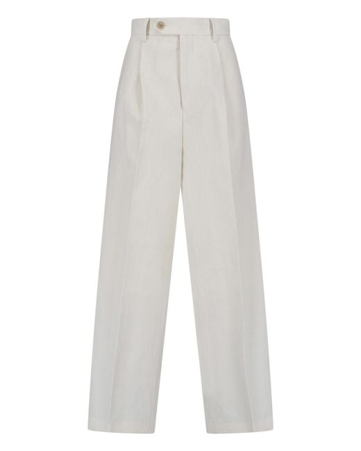 Auralee White Trousers Wool