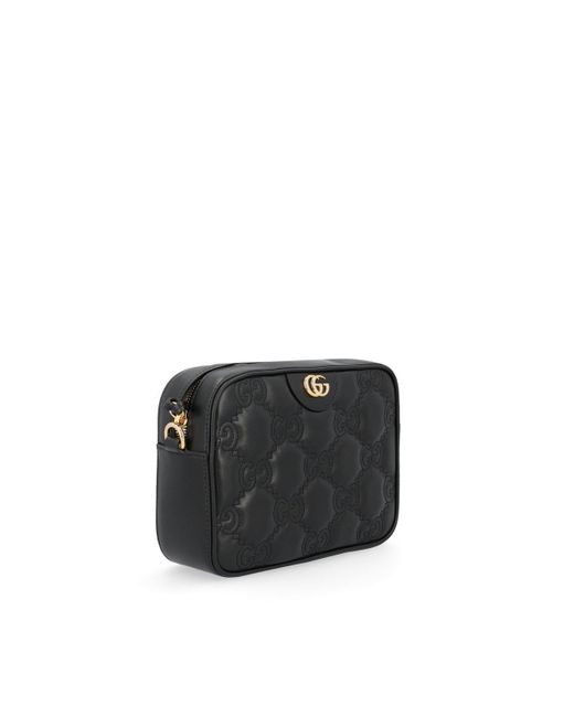 Gucci Black Matelassé Small Leather Shoulder Bag