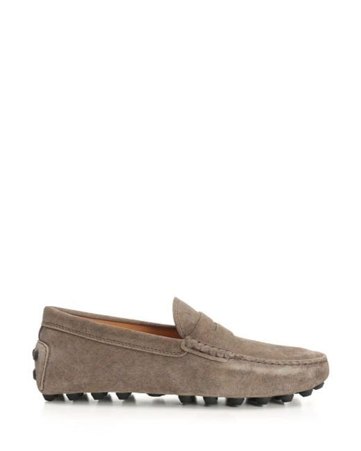 Tod's Gray Gommino Leather Loafers for men