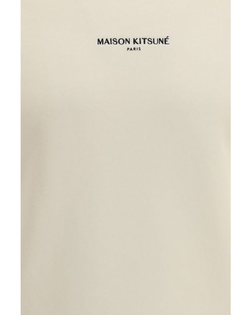 Maison Kitsuné White Paris Comfort Sweatshirt Cotton Fleece Sweatshirts for men