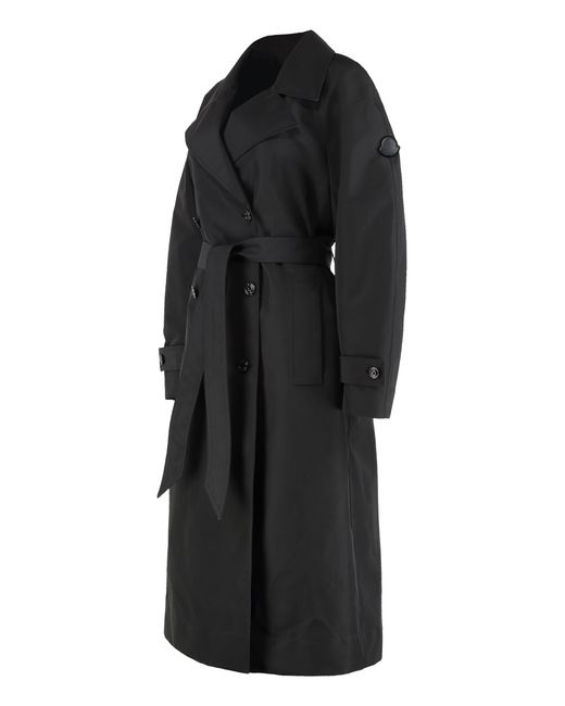 Moncler Black Trench Coat Zake Polyester & Raincoats