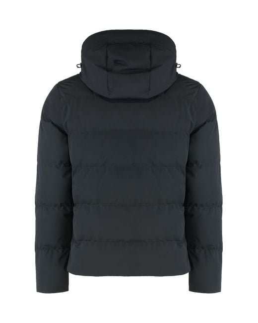 Paul & Shark Black Hooded Short Down Jacket Polyester; Elastane Padded for men