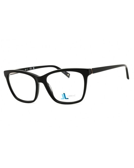 J. LANDON Black J. Landon Jl5013 Rectangular Acetate Eyeglasses