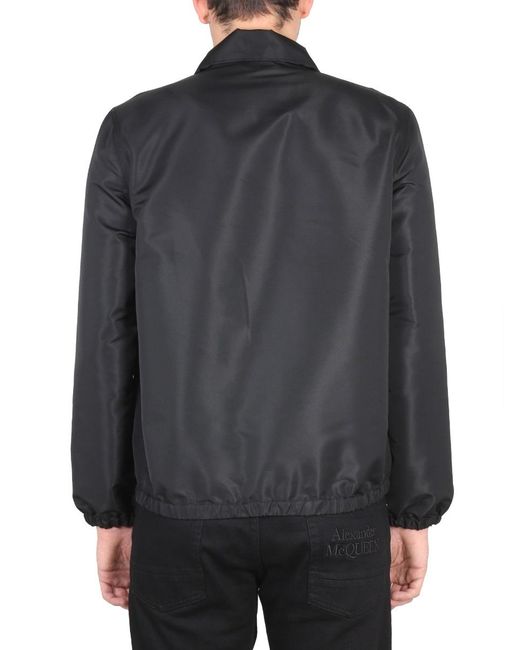 McQueen Black Jacket With Logo Polyester for men