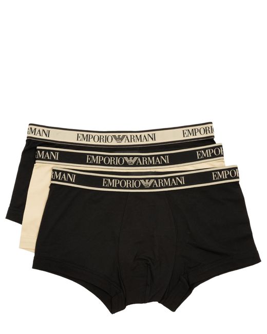 Emporio Armani Underwear Cotton Boxer in Black for Men | Lyst