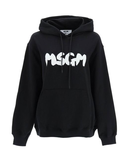 MSGM Black Logo Hoodie