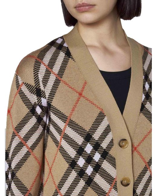 Burberry Multicolor Check Motif Wool Cardigan