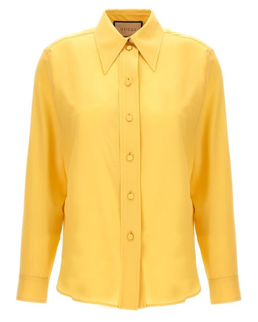 Gucci Yellow Silk Shirt