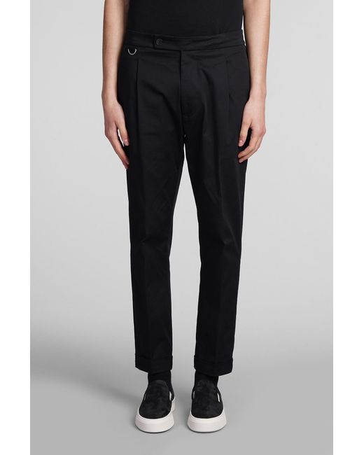 Low Brand Riviera Pants In Black Cotton for men