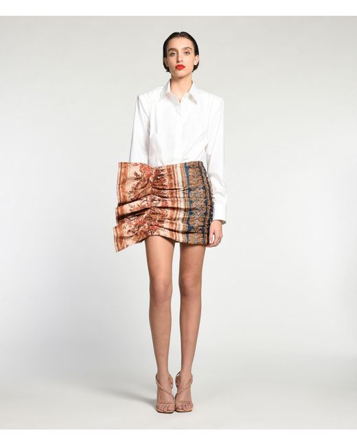 Womens Skirts Just Cavalli Skirts Just Cavalli Synthetic High Waist Ruched Mini Skirt in Black 