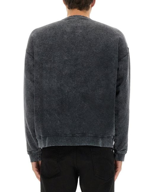 DSquared² Gray Sweatshirt With Print Cotton Sweatshirts for men