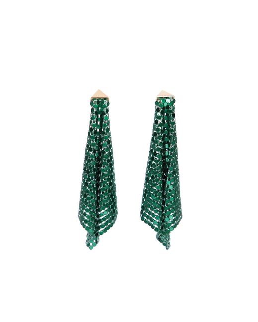 Rabanne Green Pixel Emerald Earrings
